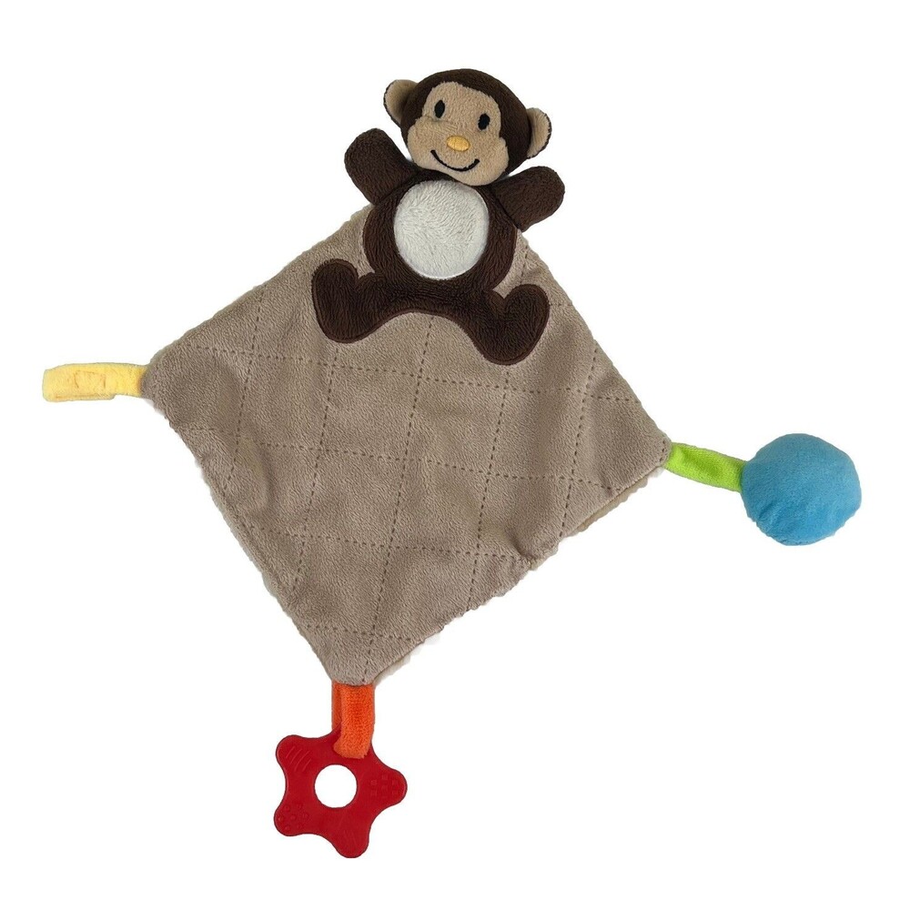 Cudlie Chimpanzee Monkey Lovey Security Blanket Pacifier Holder Teether Soft Toy
